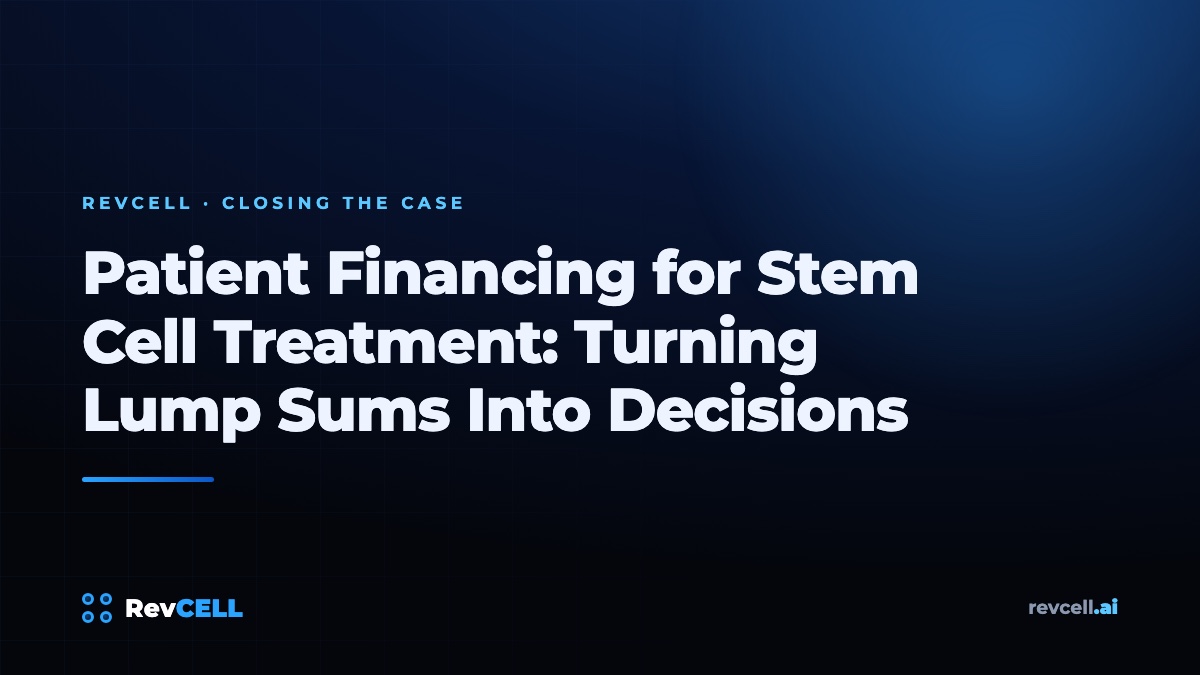 Patient Financing for Stem Cell Treatment: Turning Lump Sums Into Decisions