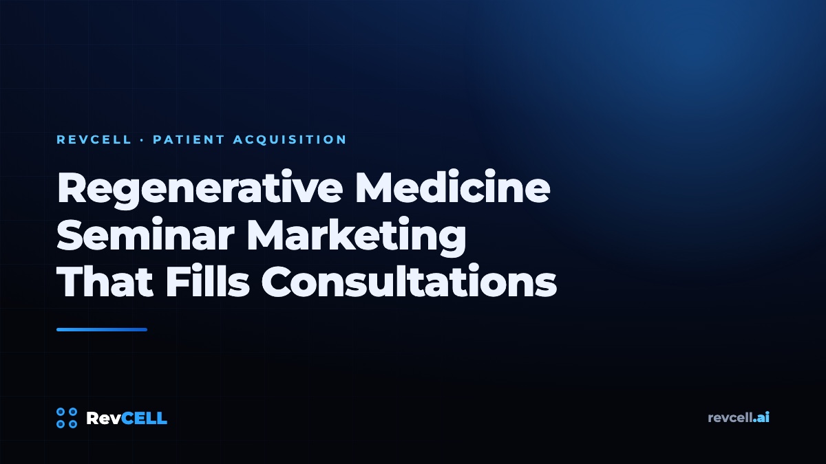 Regenerative Medicine Seminar Marketing That Fills Consultations