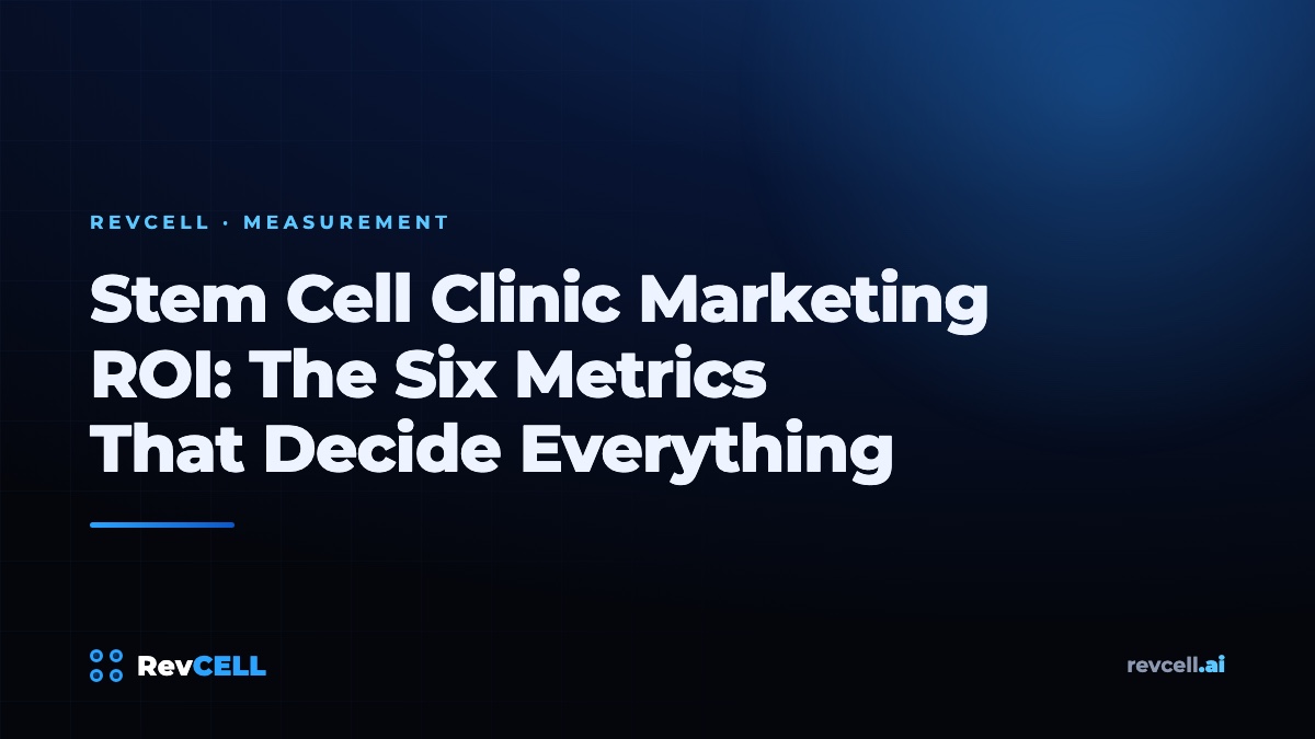 Stem Cell Clinic Marketing ROI: The Six Metrics That Decide Everything